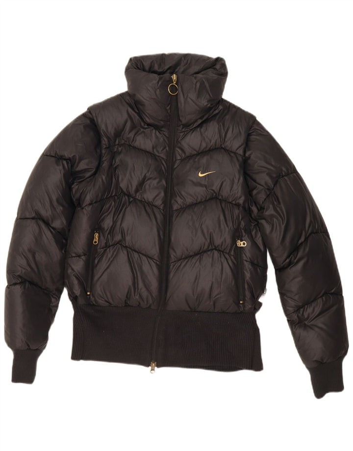 Nike Chaqueta acolchada holgada para mujer UK 8/10 Small Negro Poliéster