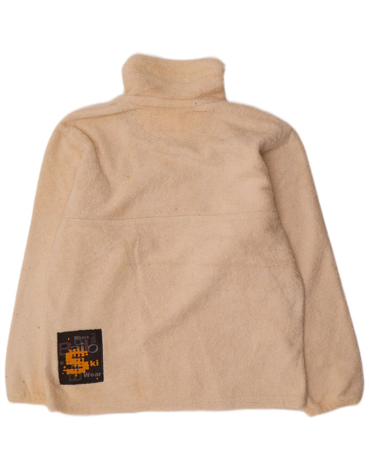 Bailo Jersey De Forro Polar Con Cuello Con Cremallera Y Gráfico Para Hombre Poliéster Blanco Roto Grande