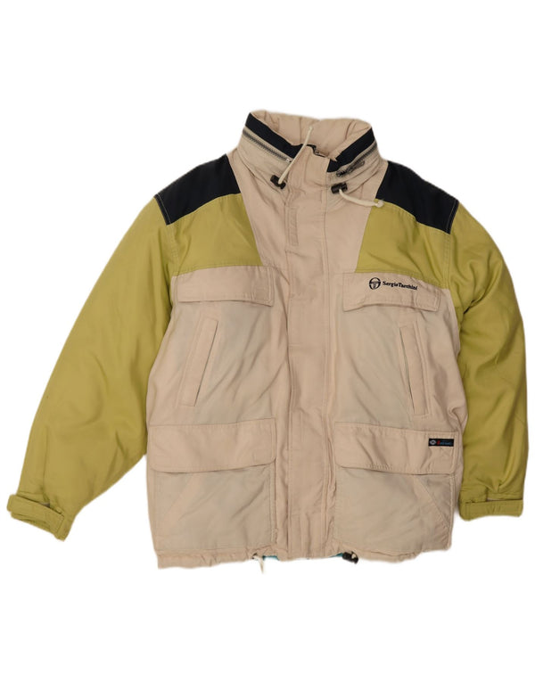 Sergio Tacchini Chaqueta acolchada para hombre UK 38 Medium Off White Colorblock