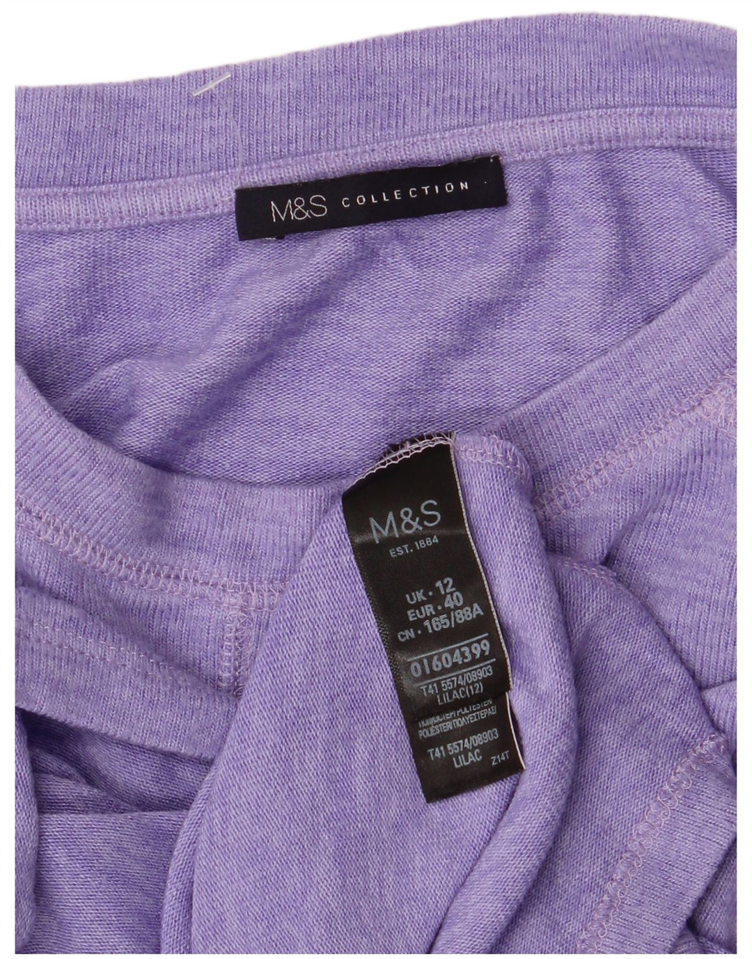 MARKS & SPENCER Camiseta para mujer Top UK 12 Medium Purple Viscosa