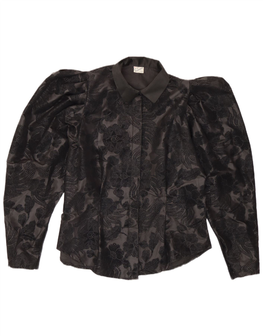 Primavera Firenze Blusa para mujer UK 40 Mediano Negro Floral Poliéster