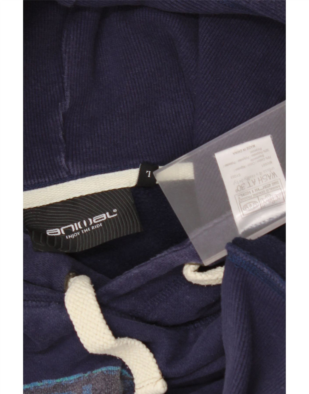 ANIMAL Sudadera con capucha gráfica para hombre Jumper Large Azul marino Algodón