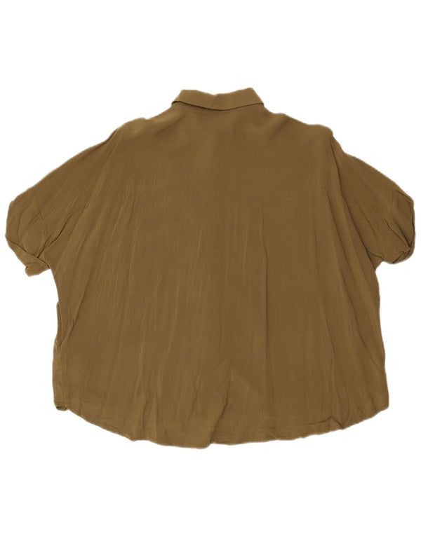 Topshop Blusa camisera extragrande de manga corta para mujer UK 6 XS Viscosa caqui