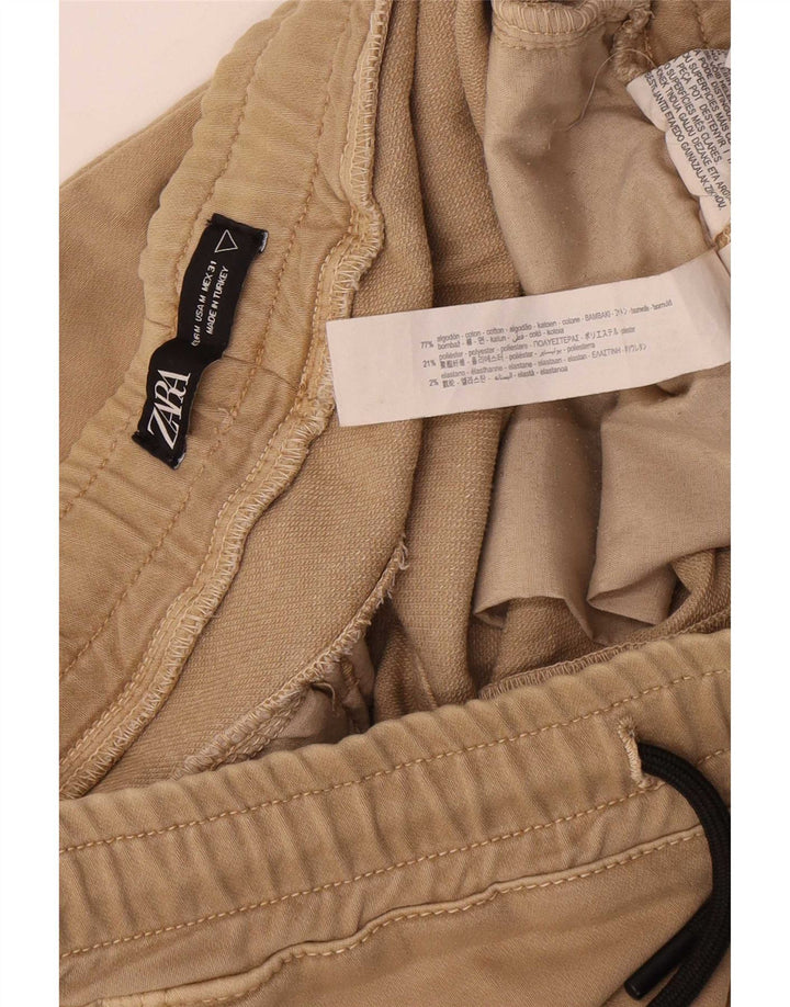 Zara Hombre Pantalón Chándal Joggers Algodón Beige Medio