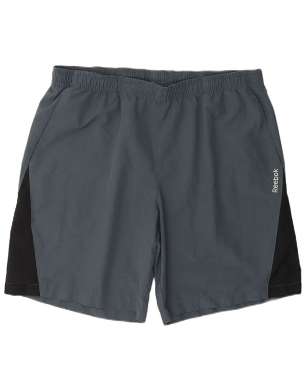 Reebok Pantalones cortos deportivos Speedwick para hombre XL Azul Colorblock Poliéster