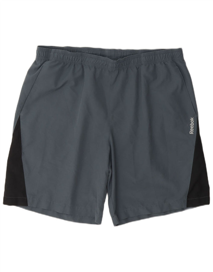 Reebok Pantalones cortos deportivos Speedwick para hombre XL Azul Colorblock Poliéster