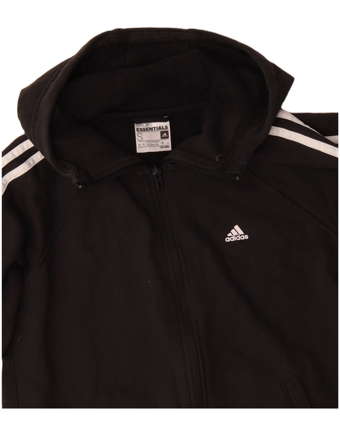 Adidas Climalite Zip Sudadera con capucha para mujer Reino Unido 8/10 Pequeño Algodón negro