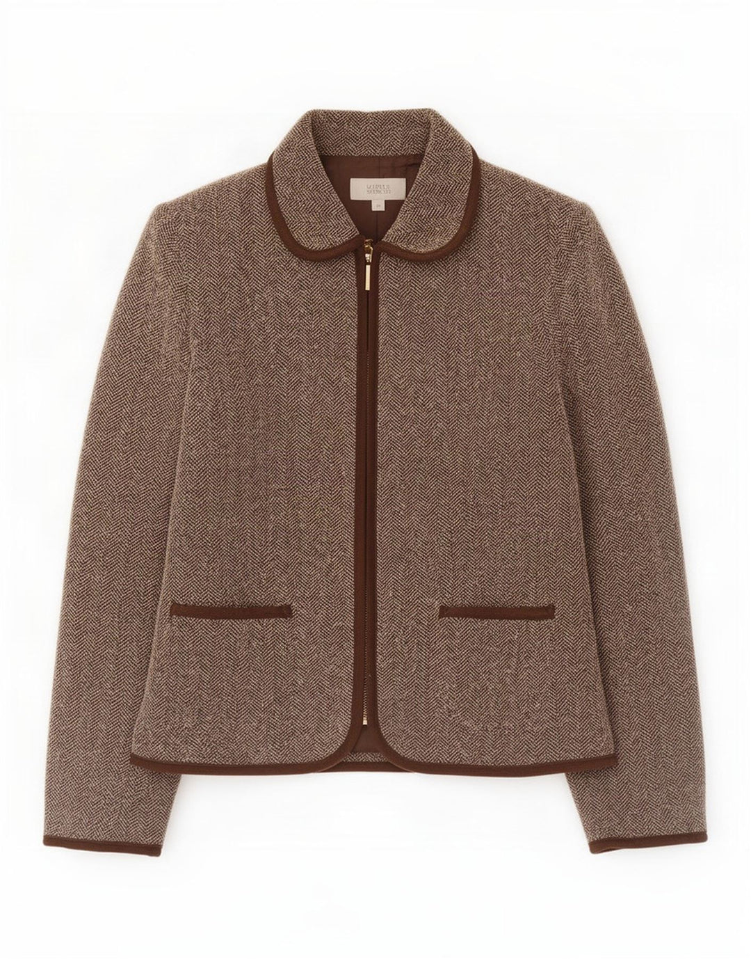 Marks & Spencer Chaqueta Blazer para Mujer UK 10 Small Brown Herringbone
