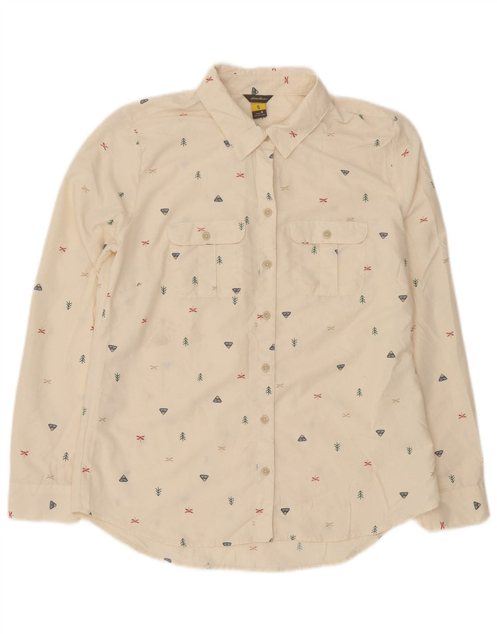 Eddie Bauer Camisa para mujer Reino Unido 44 Mediano Blanco roto Manchado