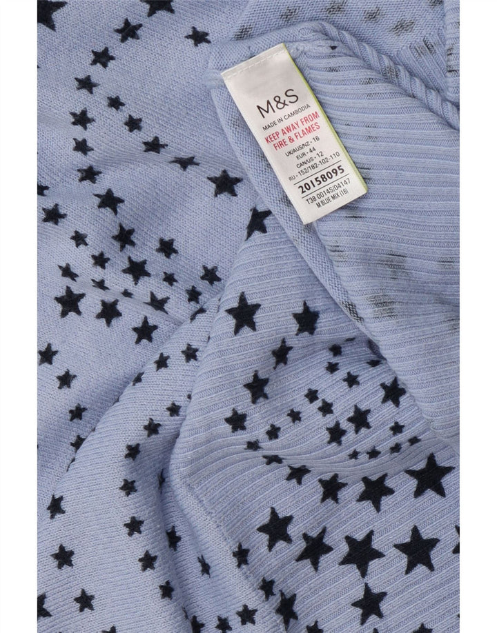 Marks & Spencer Suéter con Cuello en V para Mujer UK 46 Grande Azul