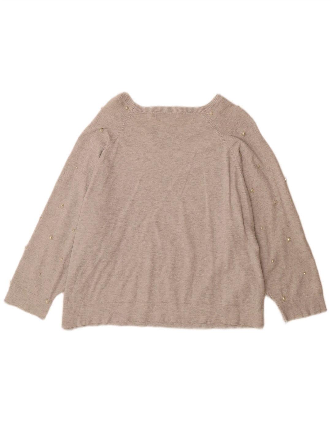 Zara Jersey oversize con cuello barco para mujer, talla 44, viscosa gris medio