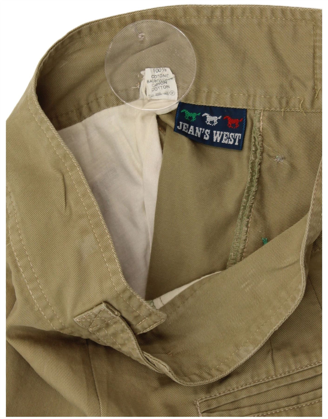 Bermudas Cullotes VINTAGE Mujer W24 XS Algodón Caqui