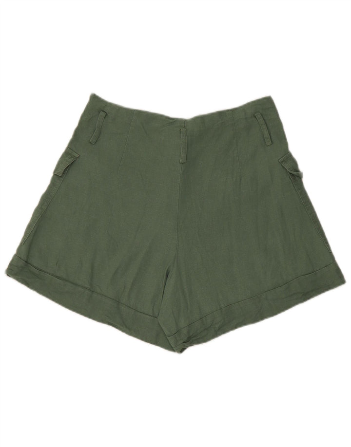 Zara Mujer Shorts Cargo Small W26 Lino Verde