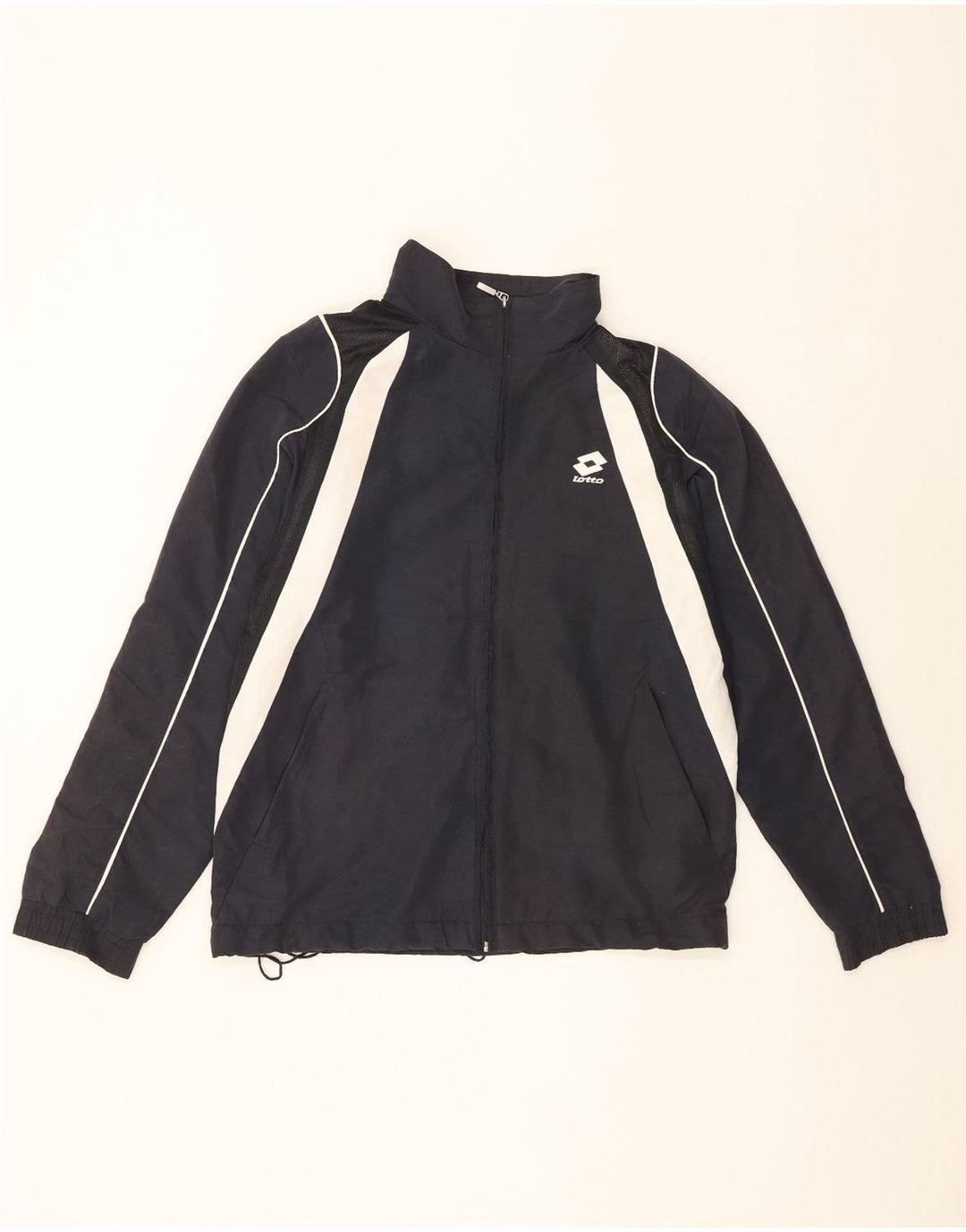 Lotto Hombre Chándal Top Chaqueta Grande Negro Colorblock Poliéster