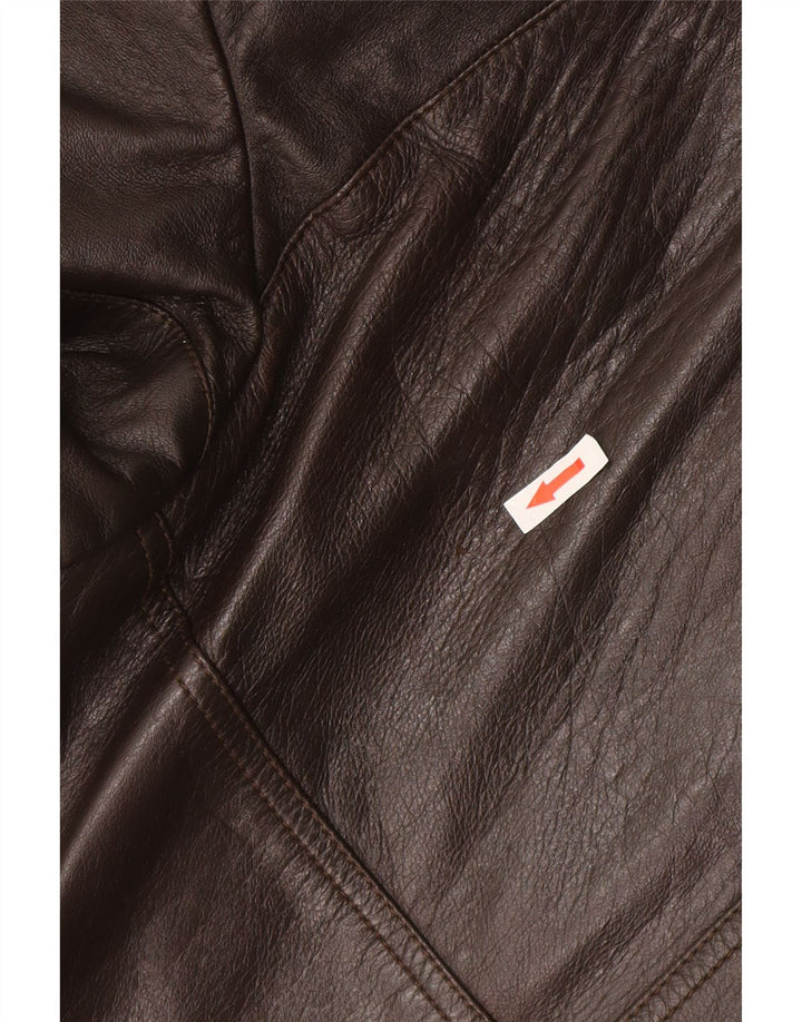Chaqueta de cuero vintage para hombre Reino Unido 38 Marrón medio