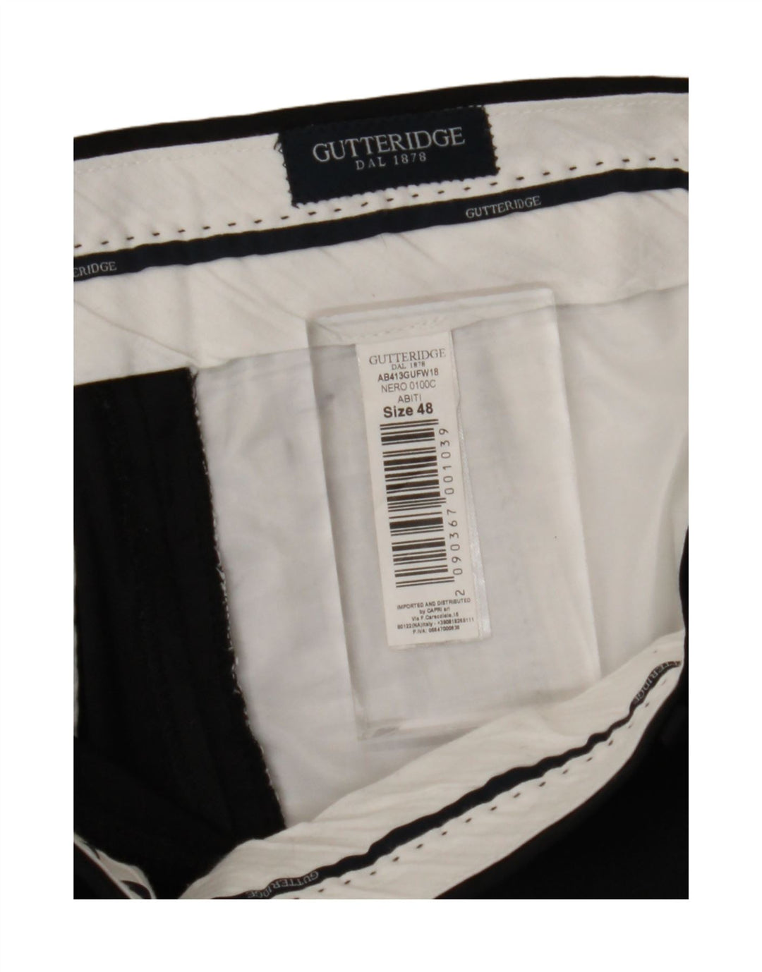 Gutteridge Pantalón de traje ajustado para hombre IT 48 Medium W32 L29 Poliéster negro
