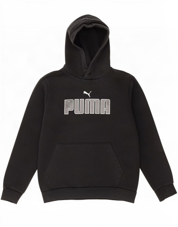 Puma Mujer Gráfico Oversize Sudadera con capucha Jumper UK 10 Pequeño Algodón Negro