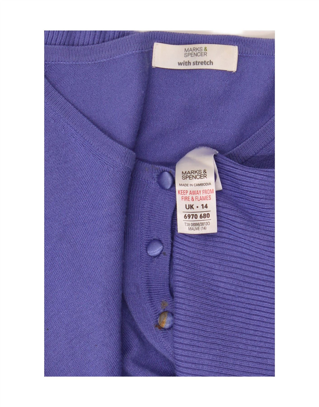 Marks & Spencer - Cárdigan corto para mujer, talla M, viscosa morada, Reino Unido 44