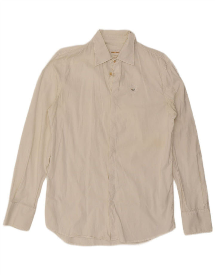 Camisa Diesel Hombre Grande Algodón Blanco