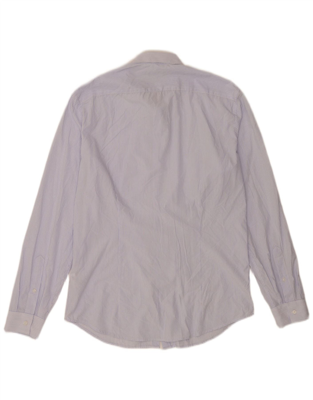 Camisa Benetton Hombre Large Azul Rayas Viscosa
