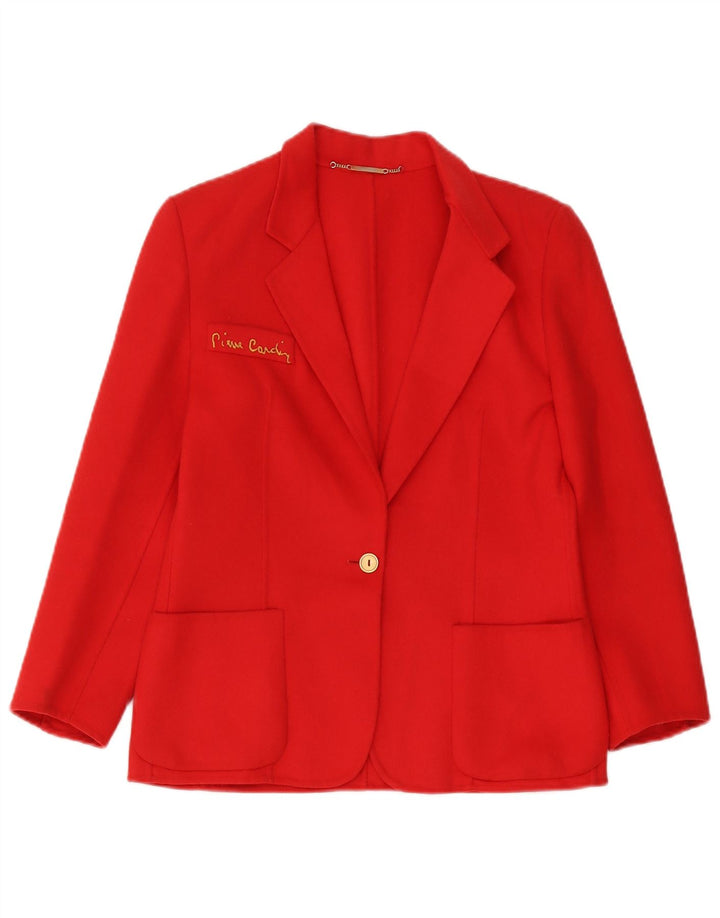Pierre Cardin Chaqueta Blazer De 1 Botón Para Mujer IT 42 Clásico De Lana Roja Mediana