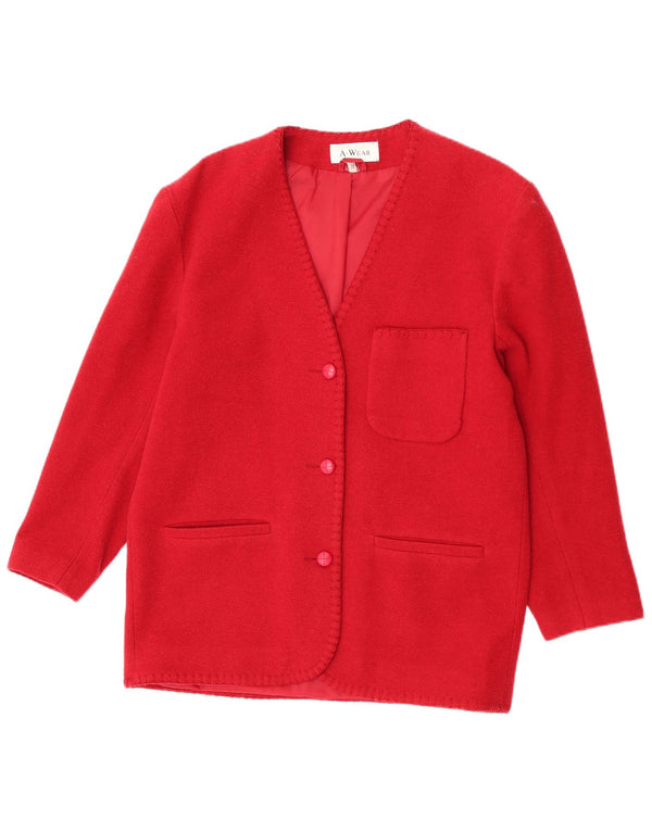 A.Wear Chaqueta tipo blazer de 3 botones para mujer UK 40 Lana roja mediana