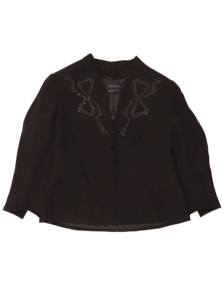 Luisa Spagnoli Cárdigan para mujer IT 48 XL Seda negra
