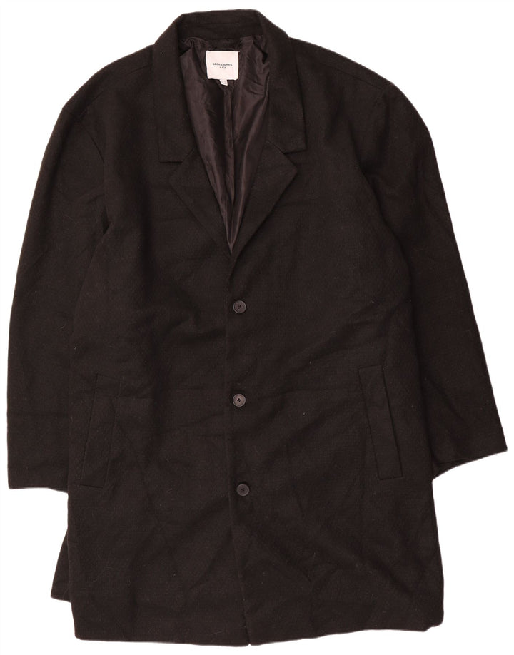 Jack & Jones Abrigo para hombre UK 50 5XL Poliéster negro