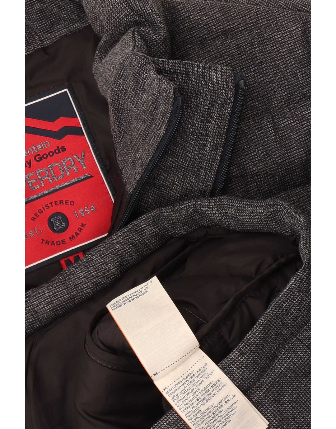 Superdry Chaqueta acolchada para hombre ES 38 Poliéster gris medio