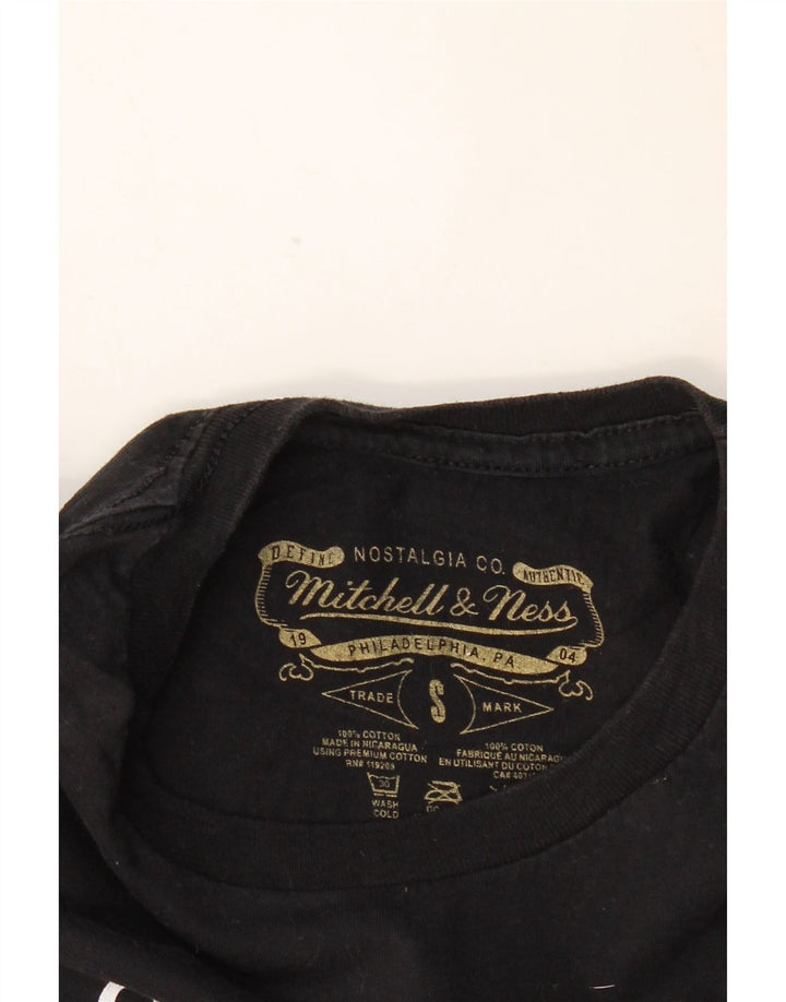 MITCHELL & NESS Camiseta gráfica de Los Angeles Lakers para hombre, talla pequeña, color negro