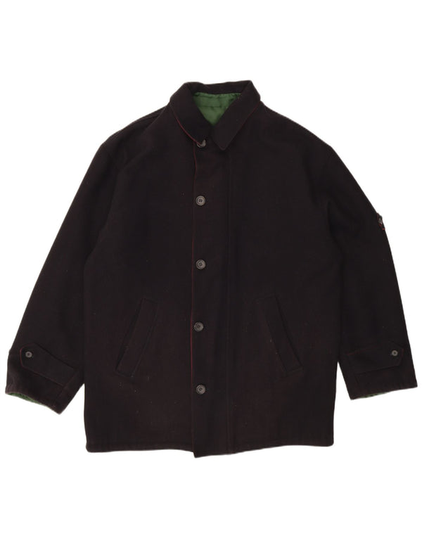 Ivy Oxford Chaqueta reversible para hombre UK 40 Large Lana azul marino