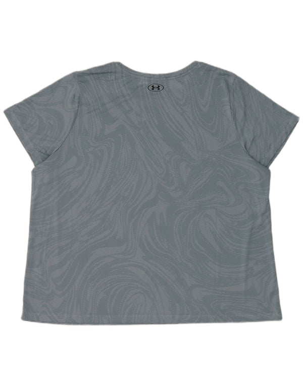 Under Armour Womens T-Shirt Top 2XL Blue Geometric Polyester