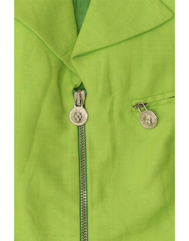 VERSUS BY GIANNI VERSACE Womens Full Zip Blazer Jacket IT 40 Small Green Vintage Versus By Gianni Versace and Second-Hand Versus By Gianni Versace from Messina Hembry 