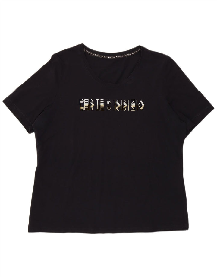 Perte by Krizia - Camiseta con gráfico regular para mujer, talla 40, talla M, azul marino