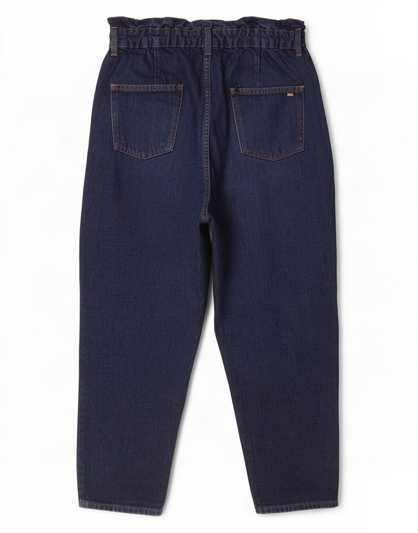 Zara Jeans Sueltos De Cintura Alta Para Mujer EU 36 XS W26 L24 Algodón Azul Marino