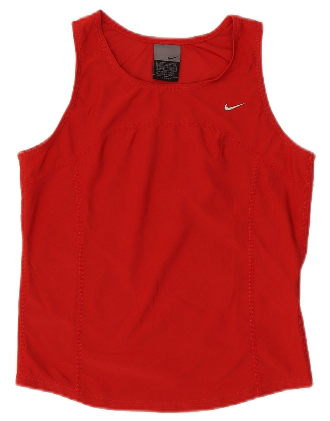 Nike - Camiseta corta para mujer, talla 8/10, poliéster rojo pequeño