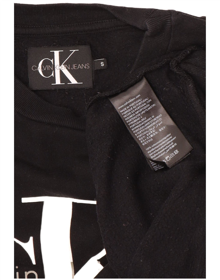 CALVIN KLEIN JEANS Sudadera estampada para hombre Jersey Pequeño Algodón negro