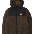 Adidas Chaqueta acolchada con capucha para niños 9-10 años Caqui Poliéster color block