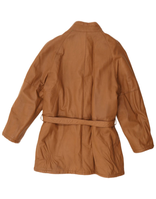 Chaqueta de cuero vintage para hombre IT 50 cuero marrón grande