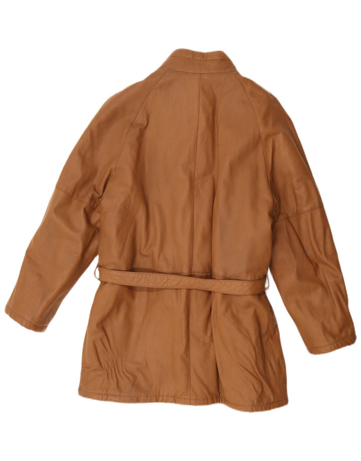Chaqueta de cuero vintage para hombre IT 50 cuero marrón grande