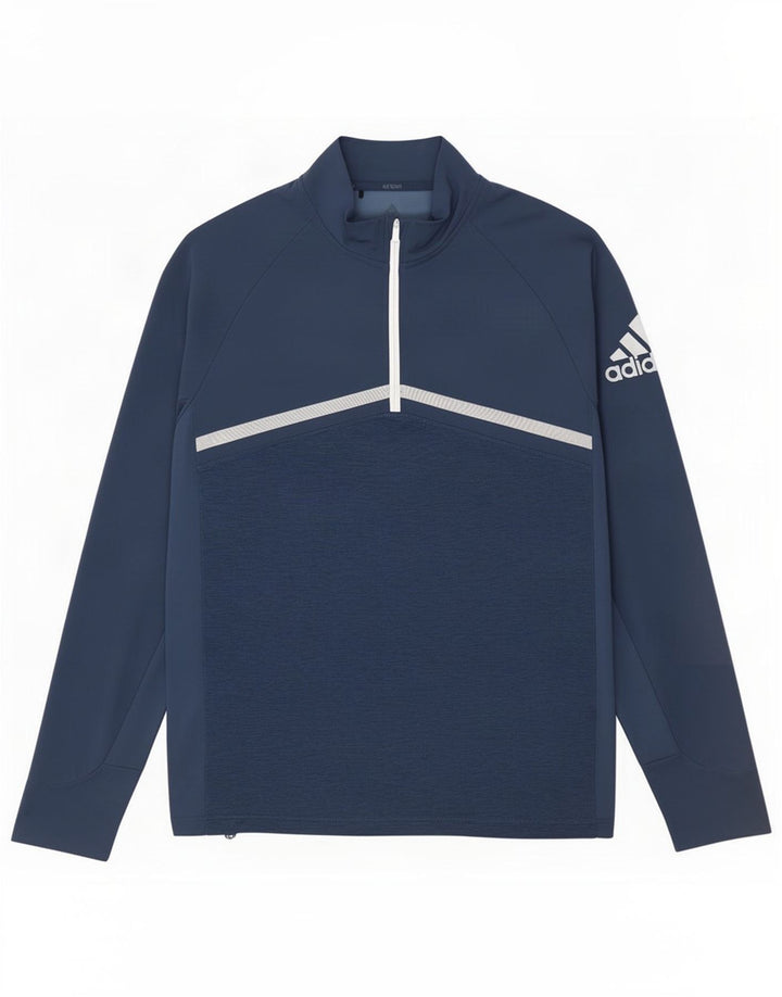 Adidas Hombre Graphic Pullover Chándal Top Medio Azul Marino Colorblock