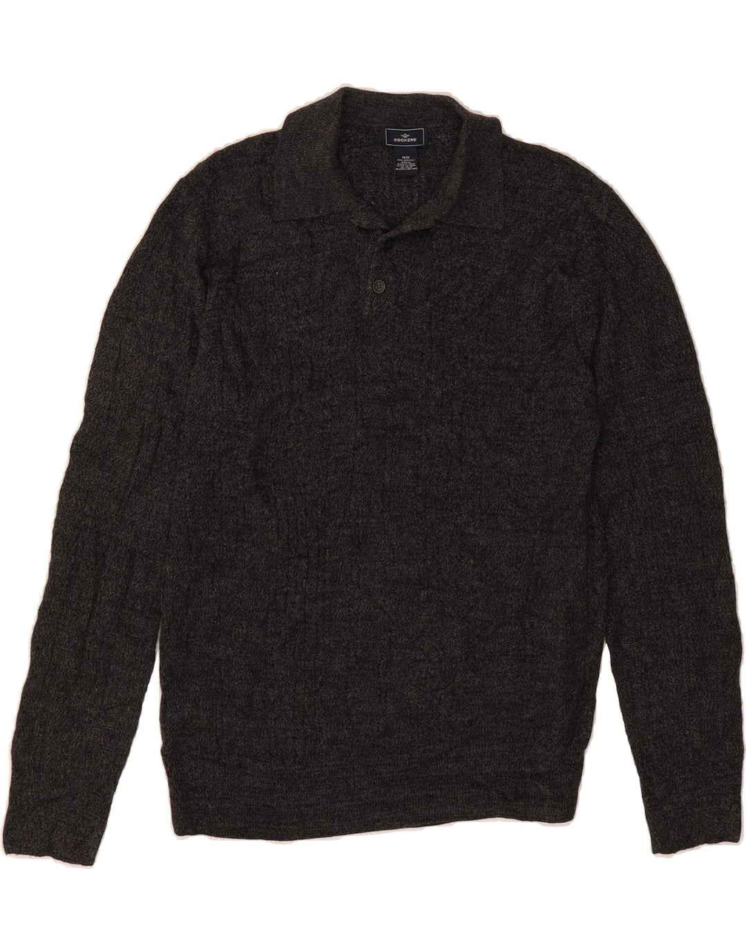 DOCKERS Mens Polo Neck Jumper Sweater Medium Grey Acrylic Vintage Dockers and Second-Hand Dockers from Messina Hembry 