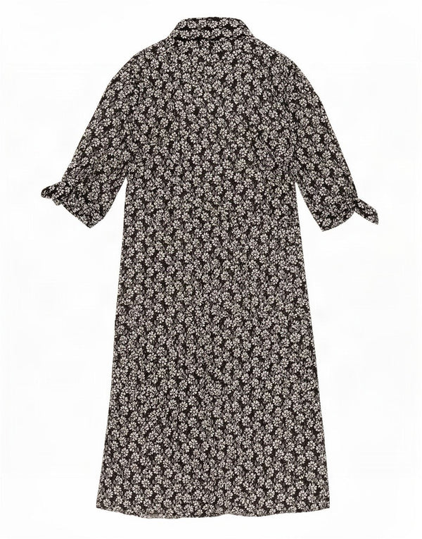 Calvin Klein Maxi Vestido para Mujer US 12 Grande Negro Floral