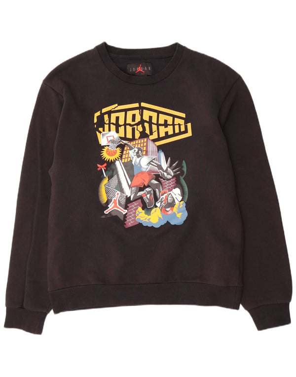 Jordan Mens Graphic Sudadera Jumper Pequeño Algodón Negro