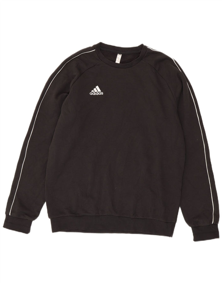 ADIDAS Hombre Sudadera Jumper Grande Algodón Negro