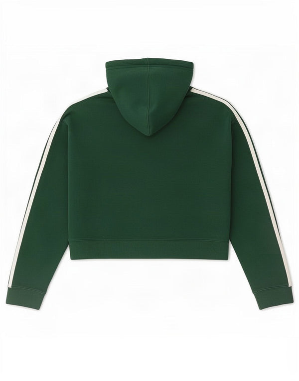 Adidas Mujer Crop Oversize Sudadera con capucha Jumper UK 6 XS Verde Algodón