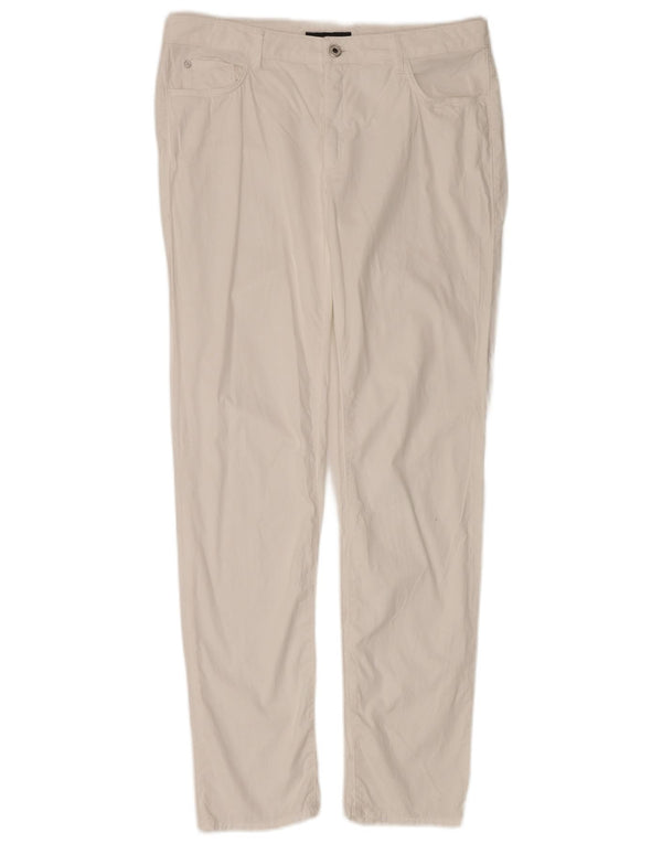Trussardi Womens Slim Casual Trousers W34 L32 White Cotton