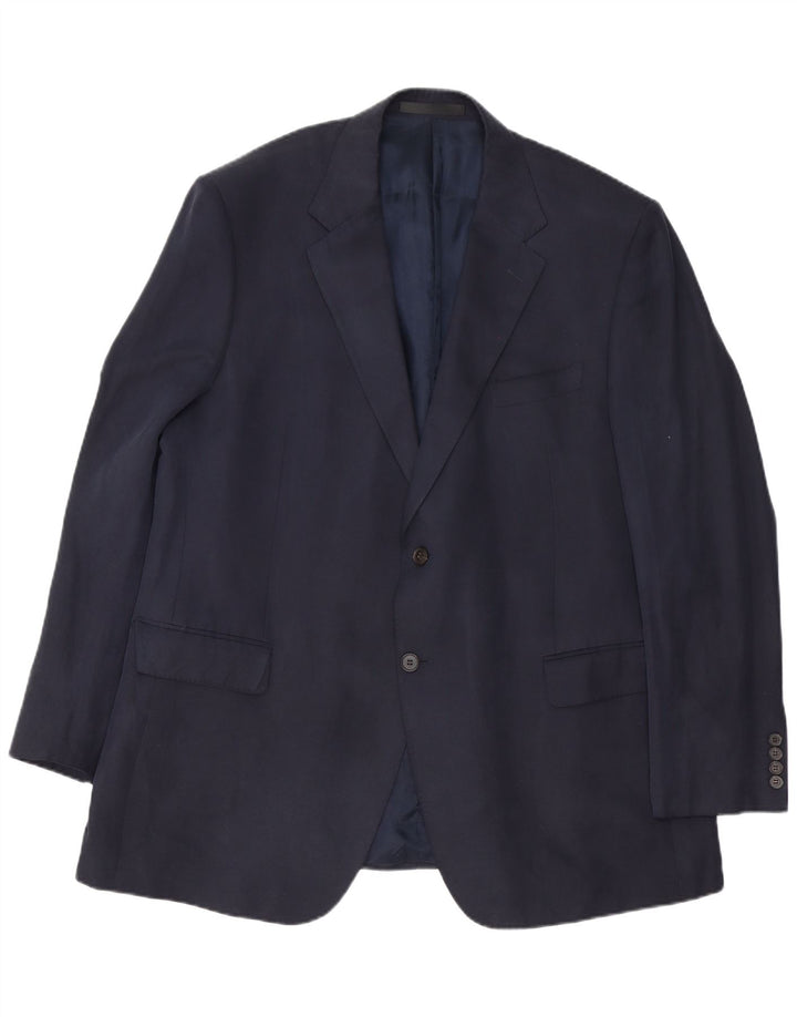 Marks & Spencer Chaqueta tipo blazer de 2 botones para hombre UK 46 XL Seda azul marino
