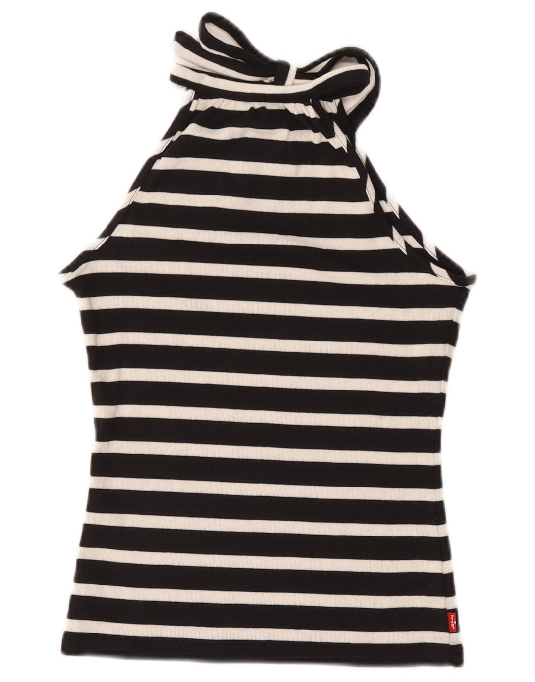 Levi's Top corto halter para mujer UK 8 Small Algodón a rayas negras