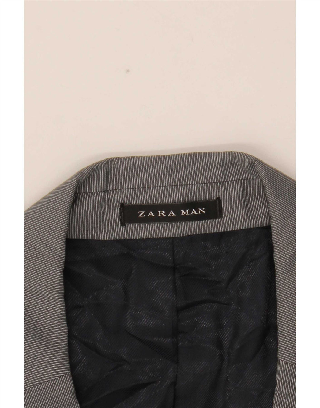 Zara Chaqueta tipo blazer de 2 botones para hombre EU 54 XL Poliéster a rayas grises